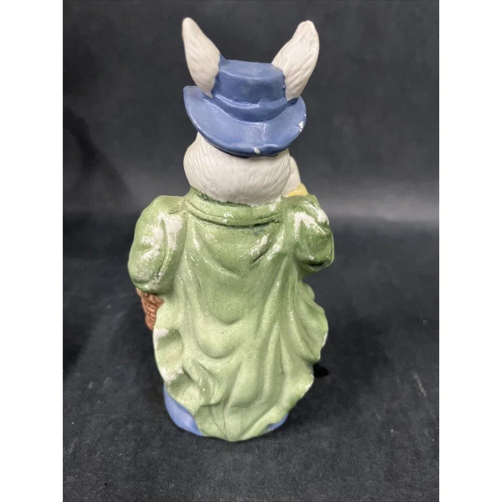Vintage Pair Of‎ Ceramic Mr. & Mrs. Rabbit Bunny Figurine 5.5” Tall Easter Decor